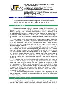 Padr&otilde;es de Projeto: Interpreter