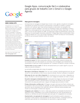 Google Apps: comunica&ccedil;&atilde;o f&aacute;cil e colaborativa para grupos de