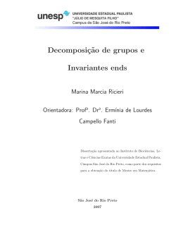 Decomposi&ccedil;&tilde;ao de grupos e Invariantes ends