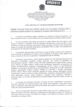 Amplia&ccedil;&atilde;o dos grupos priorit&aacute;rios da campanha de vacina&ccedil;&atilde;o de