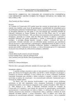 Percepção ambiental em UC com diferentes grupos