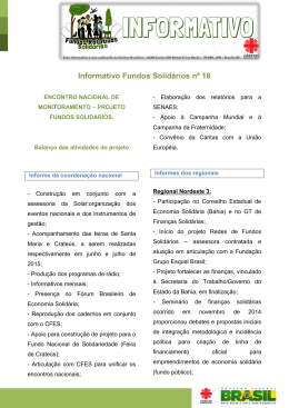 Informativo Fundos Solid&aacute;rios n&deg; 18