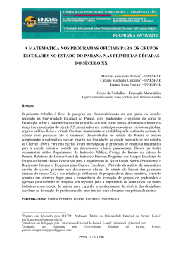 a matem&aacute;tica nos programas oficiais para os grupos escolares no
