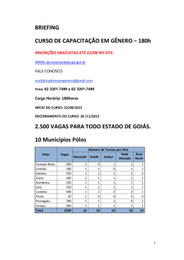 BRIEFING CURSO DE CAPACITAÇÃO EM GÊNERO – 180h 2.500