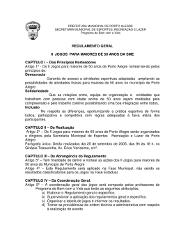 REGULAMENTO GERAL II JOGOS PARA MAIORES DE