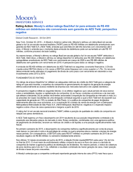 Rating Action: Moody`s atribui ratings Baa3/Aa1.br para emissão de