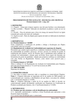SEGURANÇA DE CHUPETAS 1. DEFINIÇÕES 1.1. Chupeta