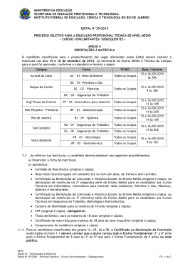 Anexo II - Orienta&ccedil;&otilde;es &agrave; Matr&iacute;cula