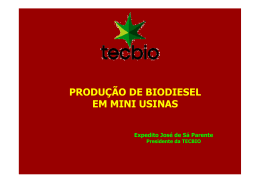 PRODU&Ccedil;&Atilde;O DE BIODIESEL EM MINI USINAS