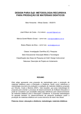 design para ead: metodologia recursiva para produção de