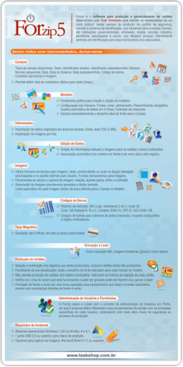 Forzip &eacute; o software para produ&ccedil;&atilde;o e gerenciamento de cart&otilde;es