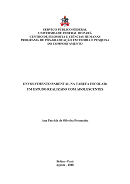 envolvimento parental na tarefa escolar