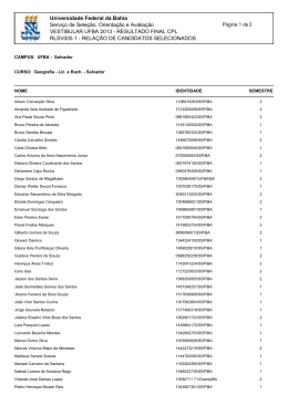 Geografia - Lic. e Bach - Ufba - Universidade Federal da Bahia