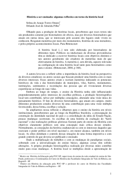 1 História a ser ensinada: algumas reflexões em torno da