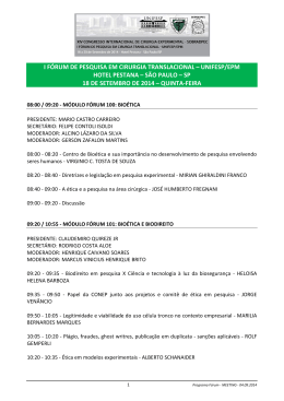 i f&oacute;rum de pesquisa em cirurgia translacional