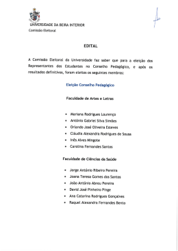 Representantes do estudantes no Conselho Pedagógico