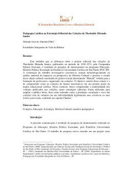 II Semin&aacute;rio Brasileiro Livro e Hist&oacute;ria Editorial