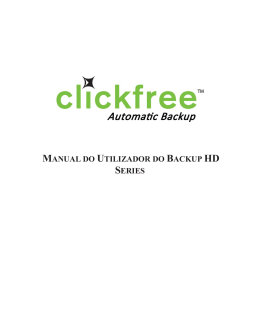 MANUAL DO UTILIZADOR DO BACKUP HD SERIES
