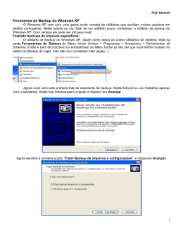 Ferramenta de Backup do Windows XP