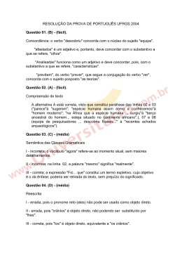 Resolução da Prova de Português UFRGS 2004