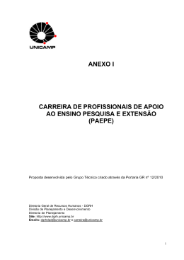 ANEXO I CARREIRA DE PROFISSIONAIS DE APOIO AO
