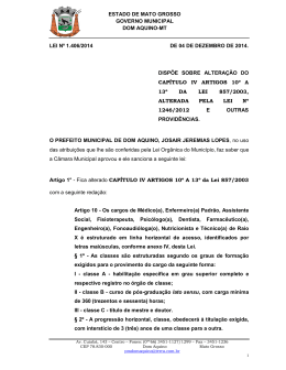 ESTADO DE MATO GROSSO GOVERNO MUNICIPAL DOM