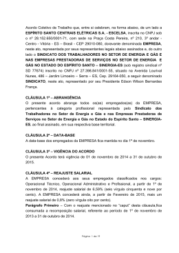 Acordo Coletivo de Trabalho que, entre si celebram - Sinergia-ES