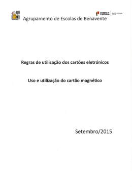 Cartões magnéticos - Regras de utilização
