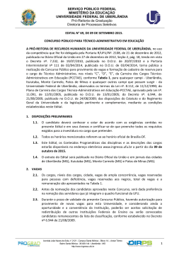 Edital 069/2015 - Diretoria de Processos Seletivos