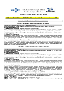Anexo II - Funda&ccedil;&atilde;o Municipal da Sa&uacute;de de Rio Claro