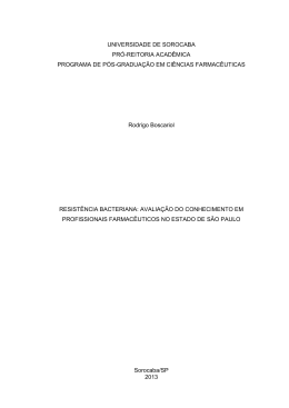 resist&ecirc;ncia bacteriana