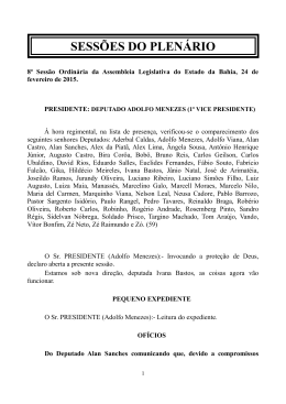 SESS&Otilde;ES DO PLEN&Aacute;RIO - Assembl&eacute;ia Legislativa da Bahia