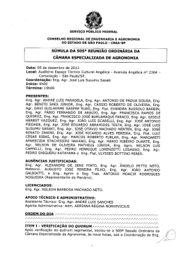 S&uacute;mula da RO 505 - Crea-SP