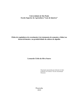 Efeito de reguladores de crescimento (via tratamento de sementes e