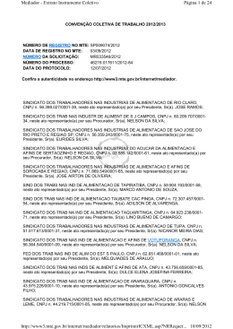 P&aacute;gina 1 de 24 Mediador - Extrato Instrumento Coletivo 10/09/2012