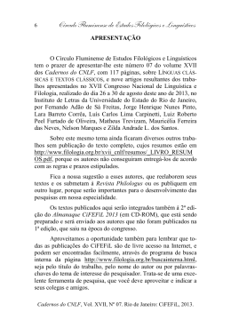 apresentação - CiFEFiL - Círculo Fluminense de Estudos Filológicos