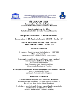 REGIOCOM `2006 - Universidade Metodista de São Paulo