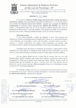 Moção 34-2014 - Câmara Municipal de São Luiz do Paraitinga