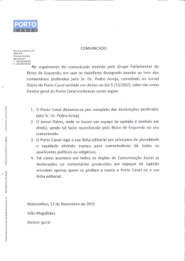 O comunicado na íntegra