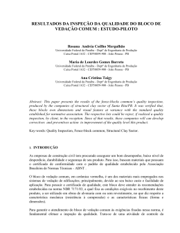 resultados da inspe&ccedil;&atilde;o da qualidade do bloco de veda&ccedil;&atilde;o