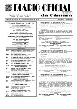 Di&aacute;rio Oficial da C&acirc;mara Municipal de bel&eacute;m