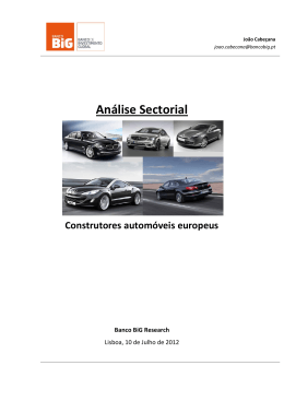 An&aacute;lise Sectorial - Construtores Auto Europeus