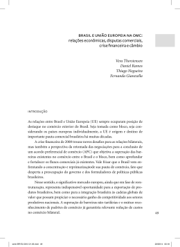 Brasil e Uni&atilde;o Europeia na OMC: rela&ccedil;&otilde;es econ&ocirc;micas, disputas