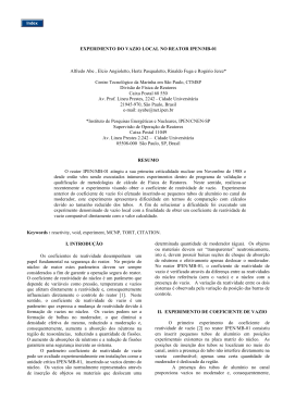 EXPERIMENTO DO VAZIO LOCAL NO REATOR IPEN/MB