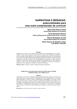 NARRATIVAS E MÔNADAS: - Currículo sem Fronteiras