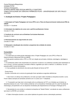 Curso:Fármacia Bioquímica Unidade:FCFAr Campus