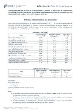 Publicitação da lista de ordenação final