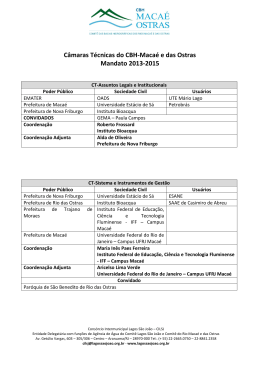 Câmaras Técnicas do CBH-Macaé e das Ostras Mandato 2013-2015
