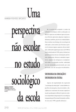 Uma perspectiva n&atilde;o escolar no estudo sociol&oacute;gico da escola