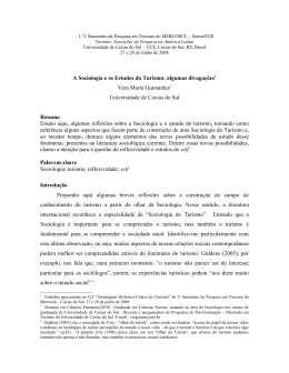 A Sociologia e os estudos do turismo